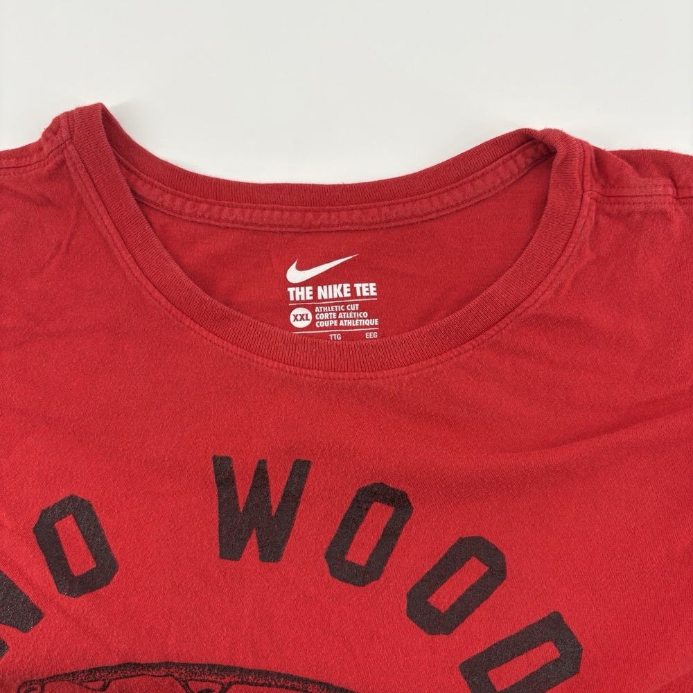 Nike No Wood No Refs Basketball Red Short Sleeve T-Shirt Men's 2XL